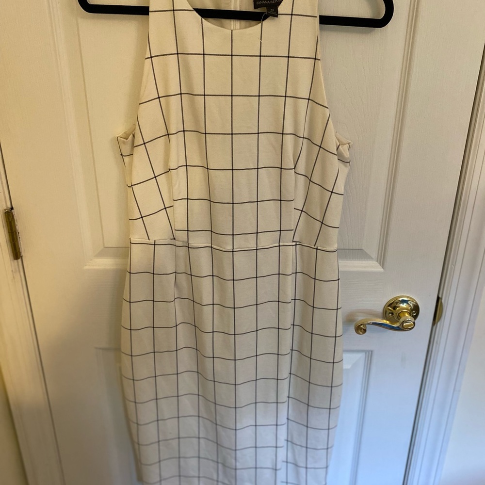 Cream Plaid cocktail Dress